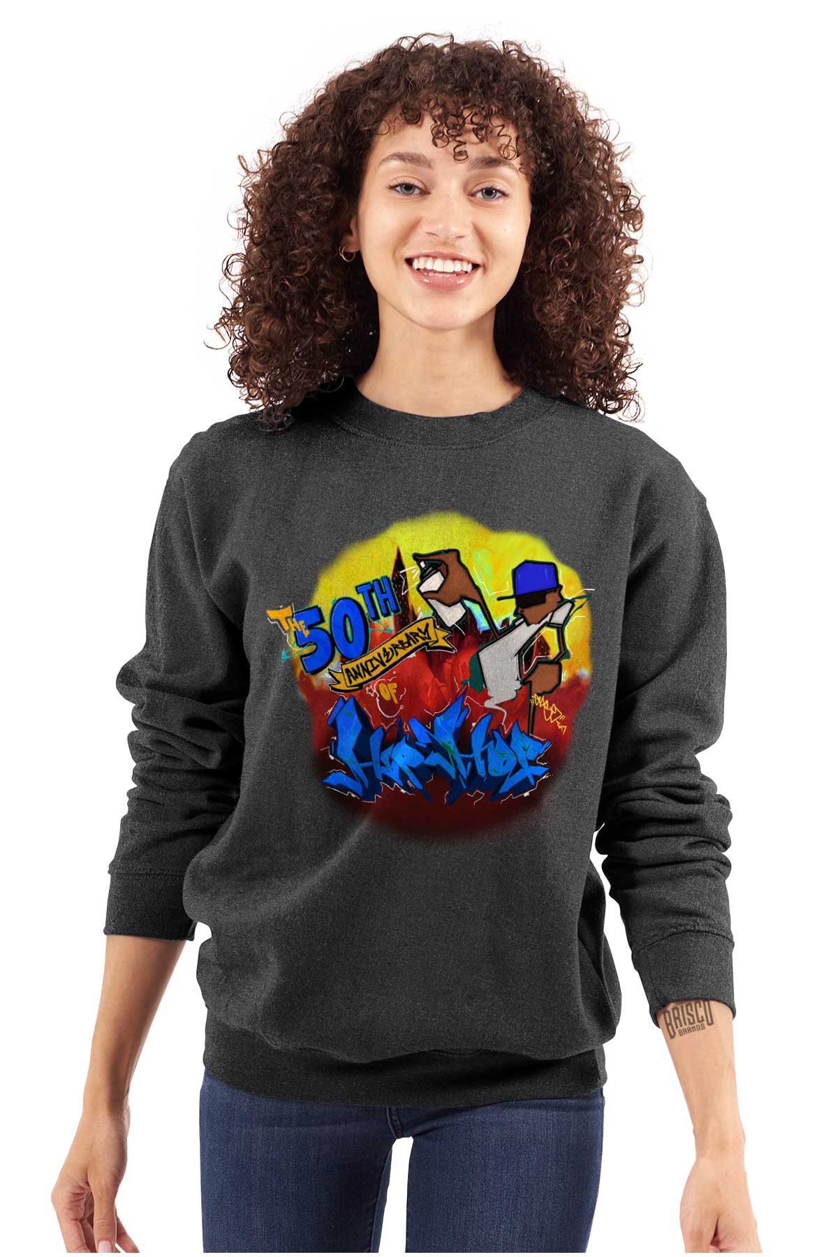 This vibrant graffiti art design commemorates 50 years of hip hop, capturing its history and energy, allowing you to carry the essence of hip hop with you.