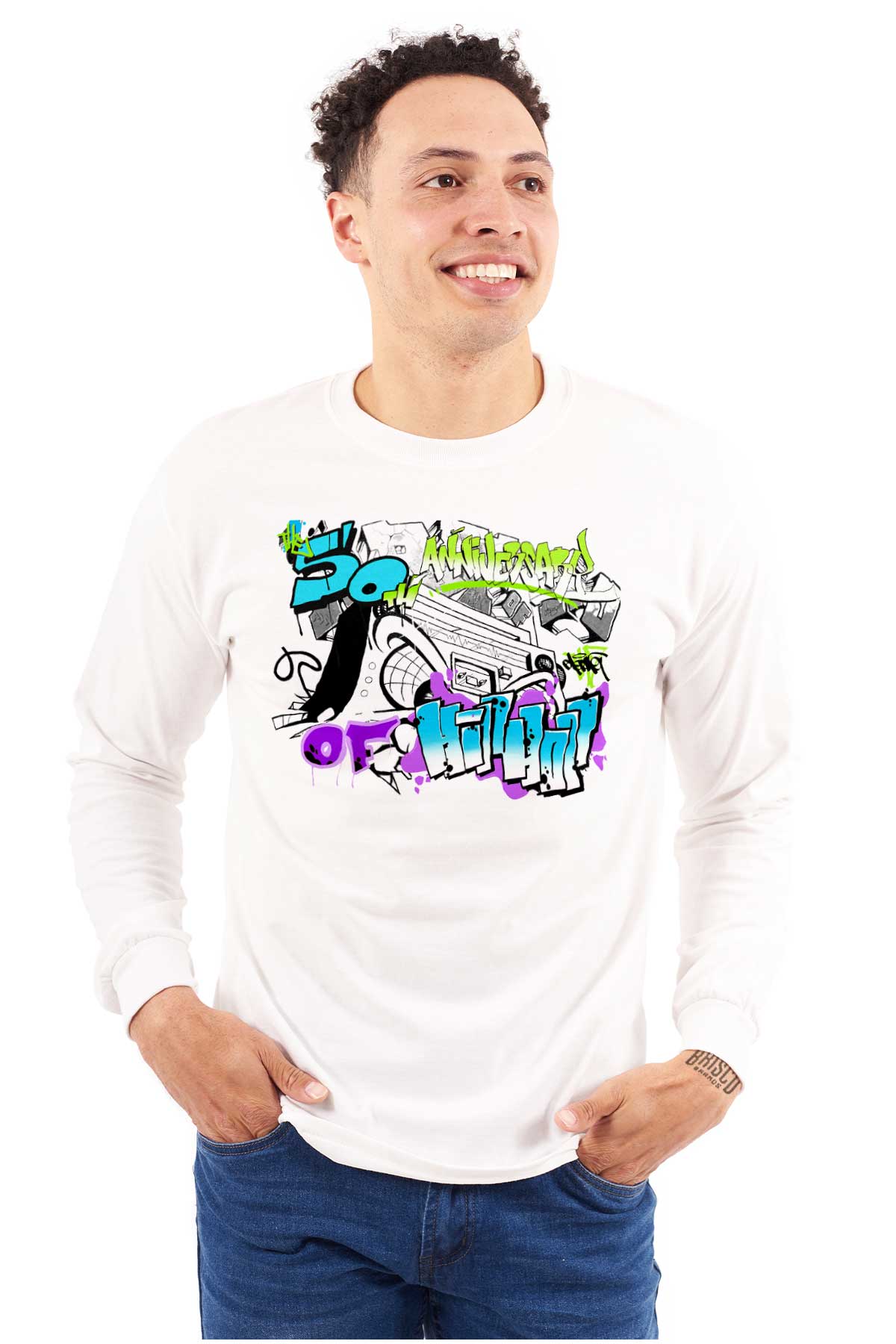 This design honors the incredible journey of Hip Hop culture with a visually captivating graffiti art.