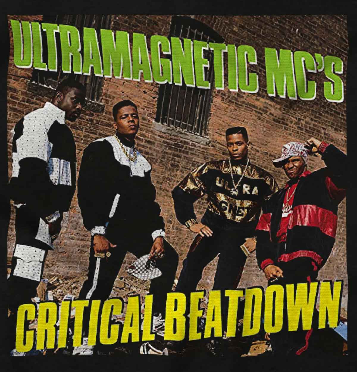 This image is a tribute to the Ultramagnetic MC's, who were influential pioneers in the hip-hop game. It represents the rawness and energy of the 90s hip-hop era, capturing the essence of that time.