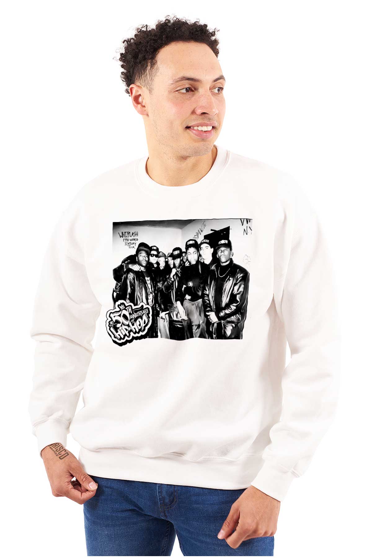 The image is a tribute to iconic hip-hop figures from the Whiplash 1990 era, including Donald-D, Henge-E, Kamanchisly, Ice-T, and DJ-Supreme, showcasing the influence and history of hip-hop.