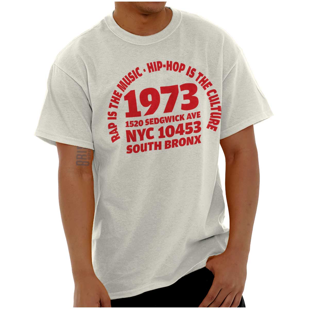 This image represents the start of Hip Hop in 1973 and honors 50 years of music, by mentioning the 1520 Sedwick Avenue address, the birthplace of Hip-Hop.