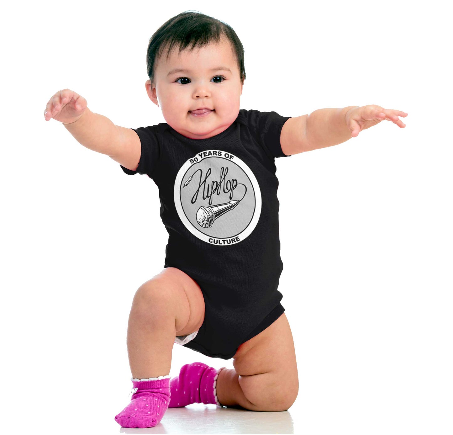 This design honors hip-hop culture and its 50-year legacy with a mic and wire writing hip hop with it, embodying its creativity and strength, allowing you to express hip-hop as a way of life.