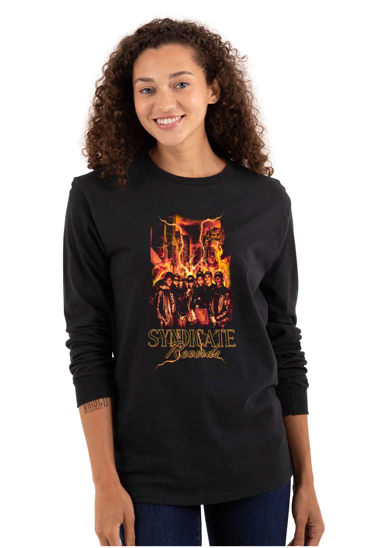 A picture of Syndicate's talented artists standing together confidently and united, with flames symbolizing passion and unity.