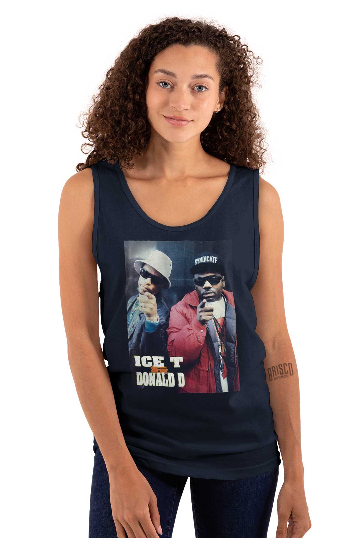 Two iconic hip-hop artists, ICE-T and Donald D, are depicted in this image wearing sunglasses and hats, symbolizing unity, strength, and determination.