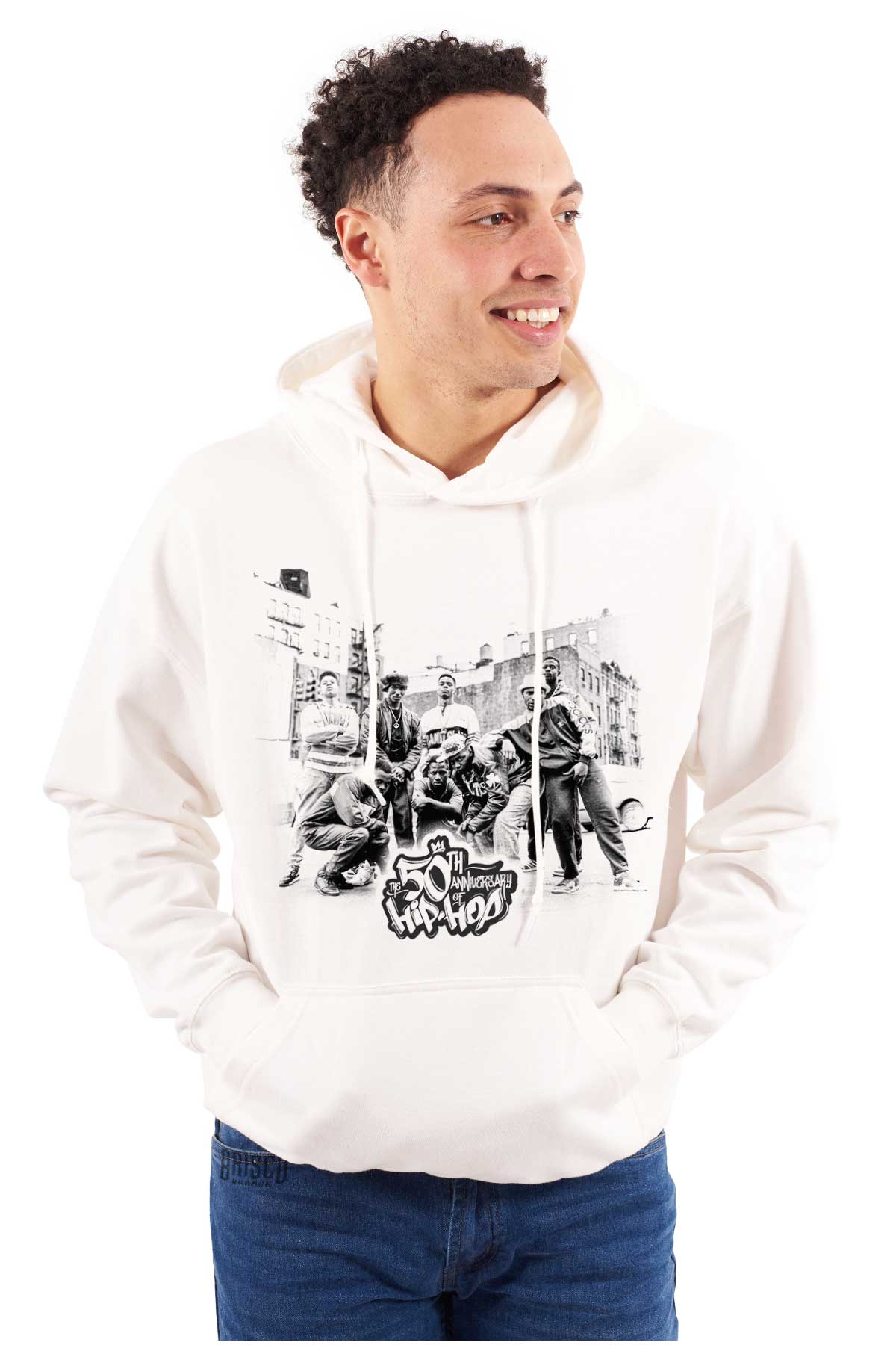 This black and white image celebrates the birthplace of Hip Hop and pays tribute to its pioneers and culture.
