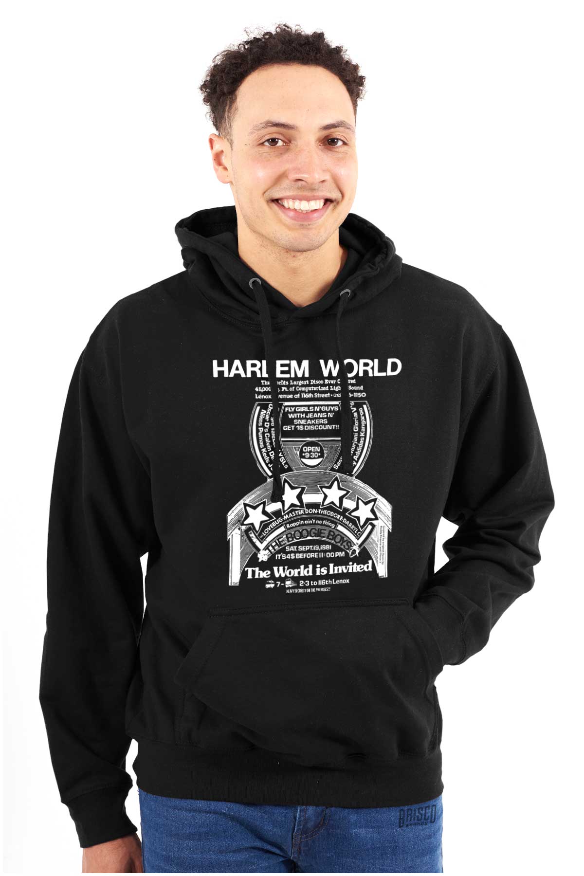 A black-and-white graphic showing the influence of rap's golden era in Harlem, the birthplace of hip-hop.