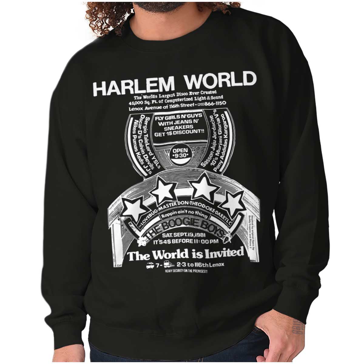 A black-and-white graphic showing the influence of rap's golden era in Harlem, the birthplace of hip-hop.