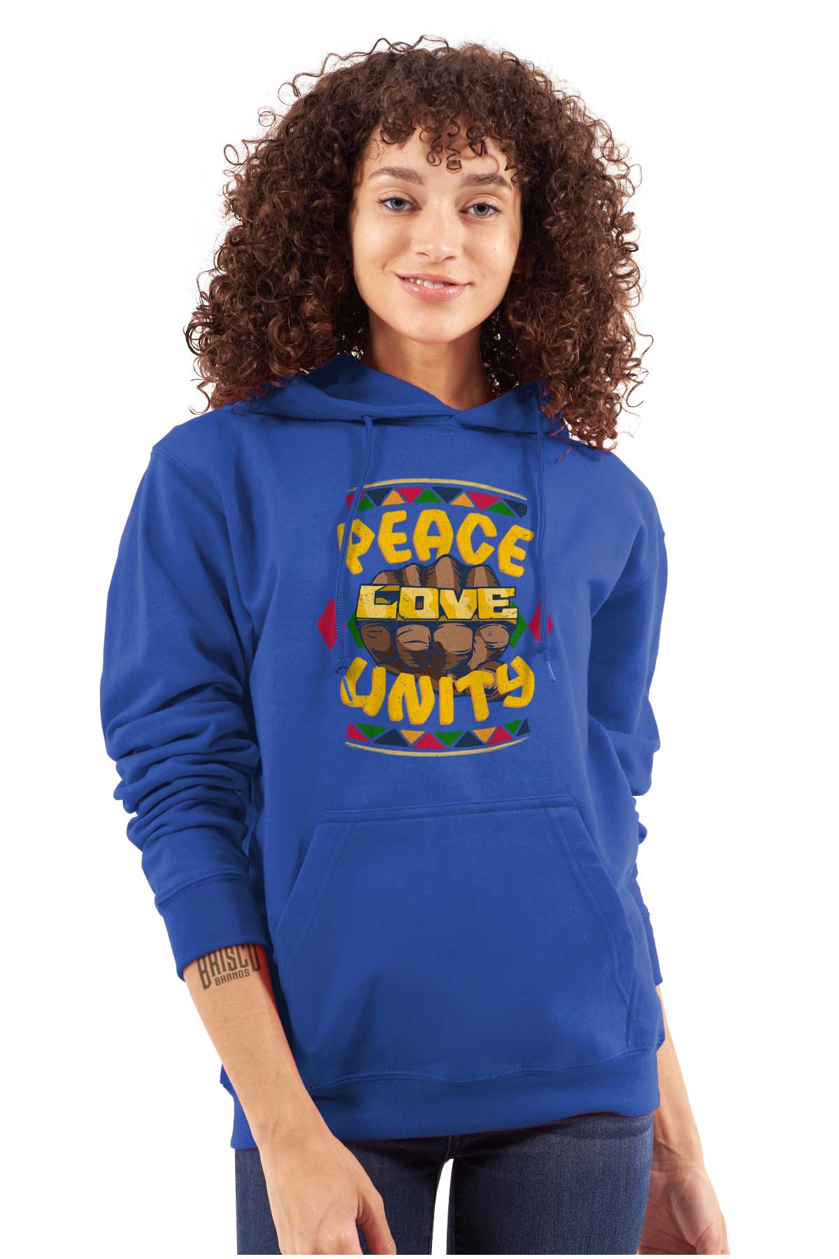A lively fabric design with a Caribbean influence that embodies love, peace, and unity and promotes embracing love and unity in a world that needs it, symbolizing harmony and the vibrant vibes of hip-hop culture.