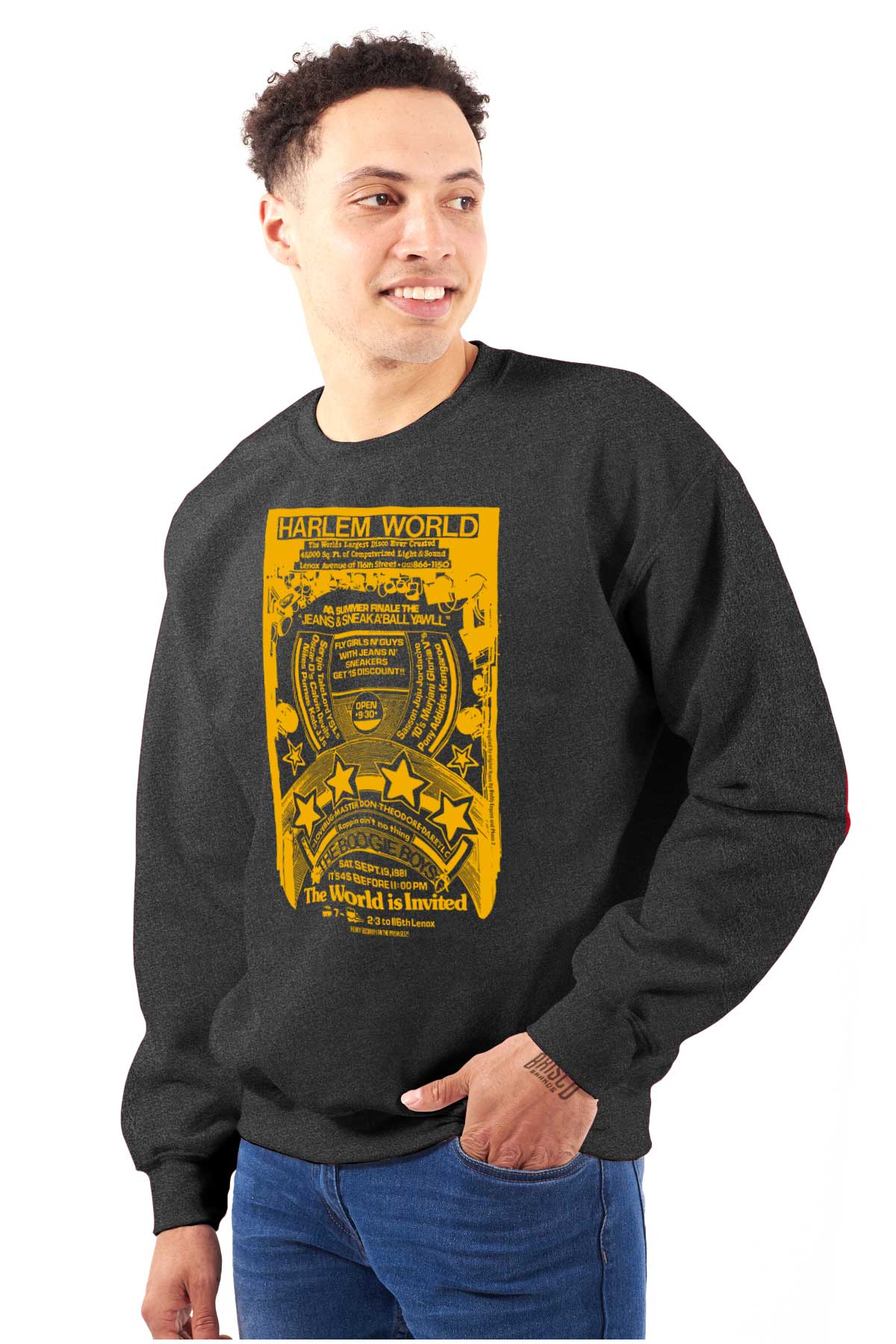 A black-and-white graphic showing the influence of rap's golden era in Harlem, the birthplace of hip-hop.