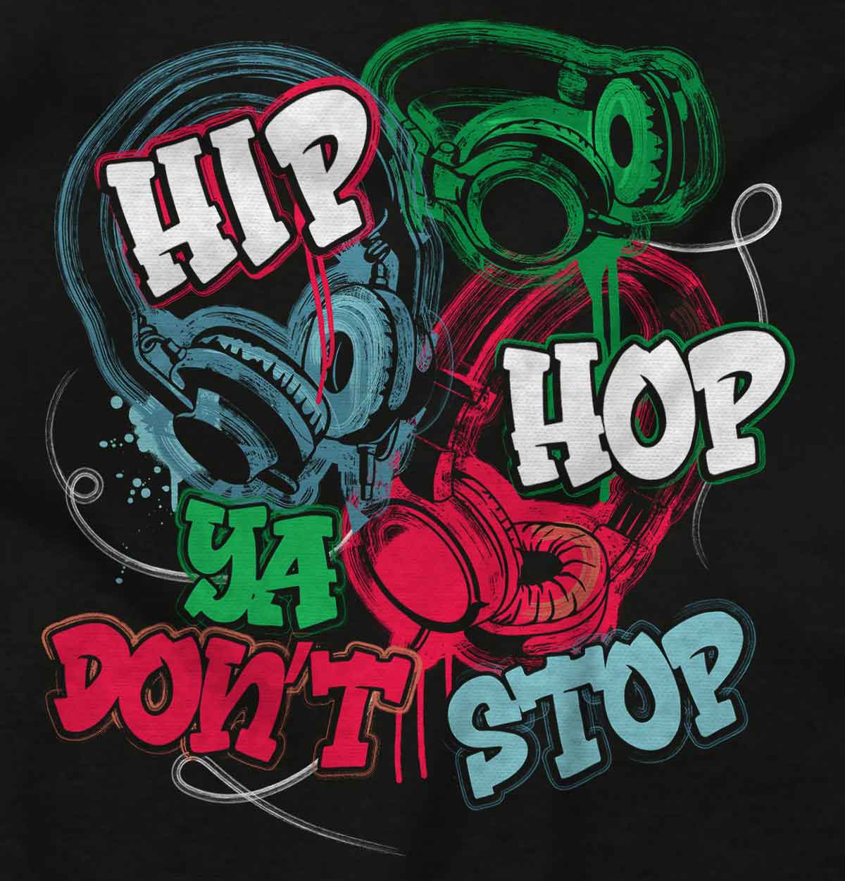 Experience the world of street art with this captivating graffiti piece. Featuring the words "Hip Hop Ya, Don't Stop!" it embraces urban culture and exudes rhythm and style.