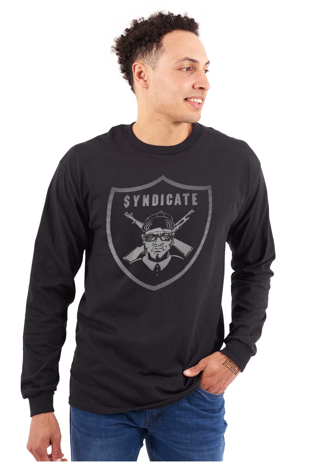 This image represents the Rhyme Syndicate, a significant part of hip-hop history. It symbolizes unity, creativity, and the powerful rhythm of the movement.