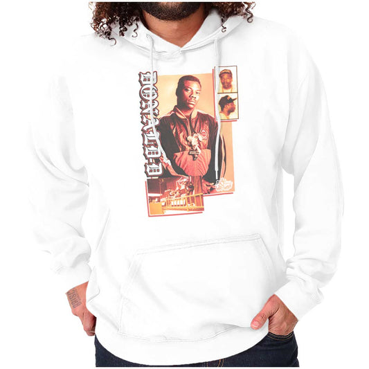 This image is a t-shirt with a design of hip-hop pioneer Donald D, honoring the original artists and culture of hip-hop.
