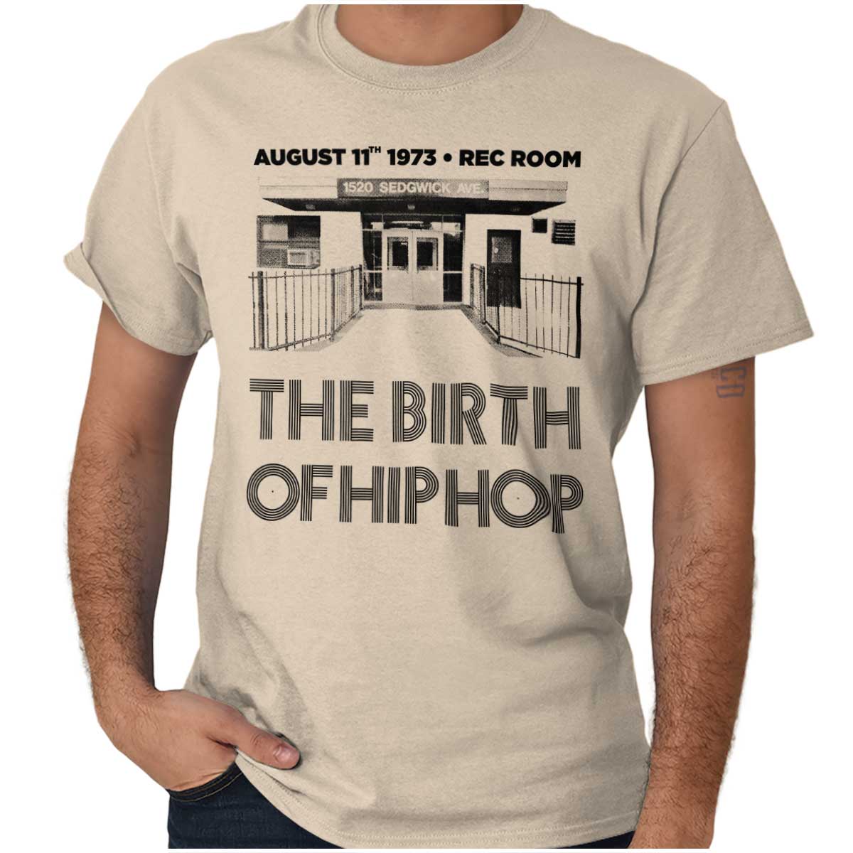 This image shows a sweatshirt that honors the birthplace of Hip Hop and the iconic moment when DJ Kool Herc brought music to life in 1973, allowing you to celebrate and proudly wear a piece of history.