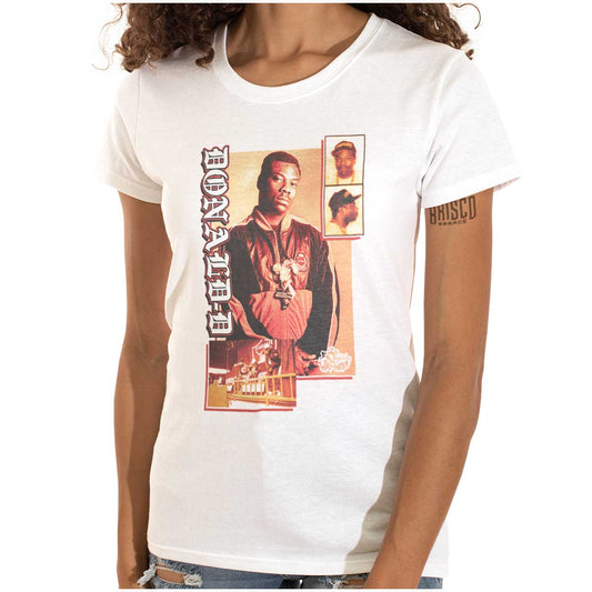 This image is a t-shirt with a design of hip-hop pioneer Donald D, honoring the original artists and culture of hip-hop.