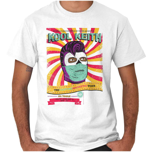 This image shows a Kool Keith Mask is a cool and unique accessory inspired by the Doctor, perfect for staying protected and fashionable during Kool Keith's "The Feature Magnetic Tour."