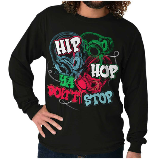 Experience the world of street art with this captivating graffiti piece. Featuring the words "Hip Hop Ya, Don't Stop!" it embraces urban culture and exudes rhythm and style.