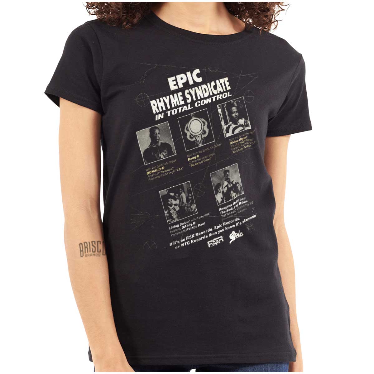 A powerful design that honors the influential "EPIC RHYME SYNDICATE" and its talented members. It showcases pictures of Donald D and his crew, reminding us of their impact on hip-hop culture.