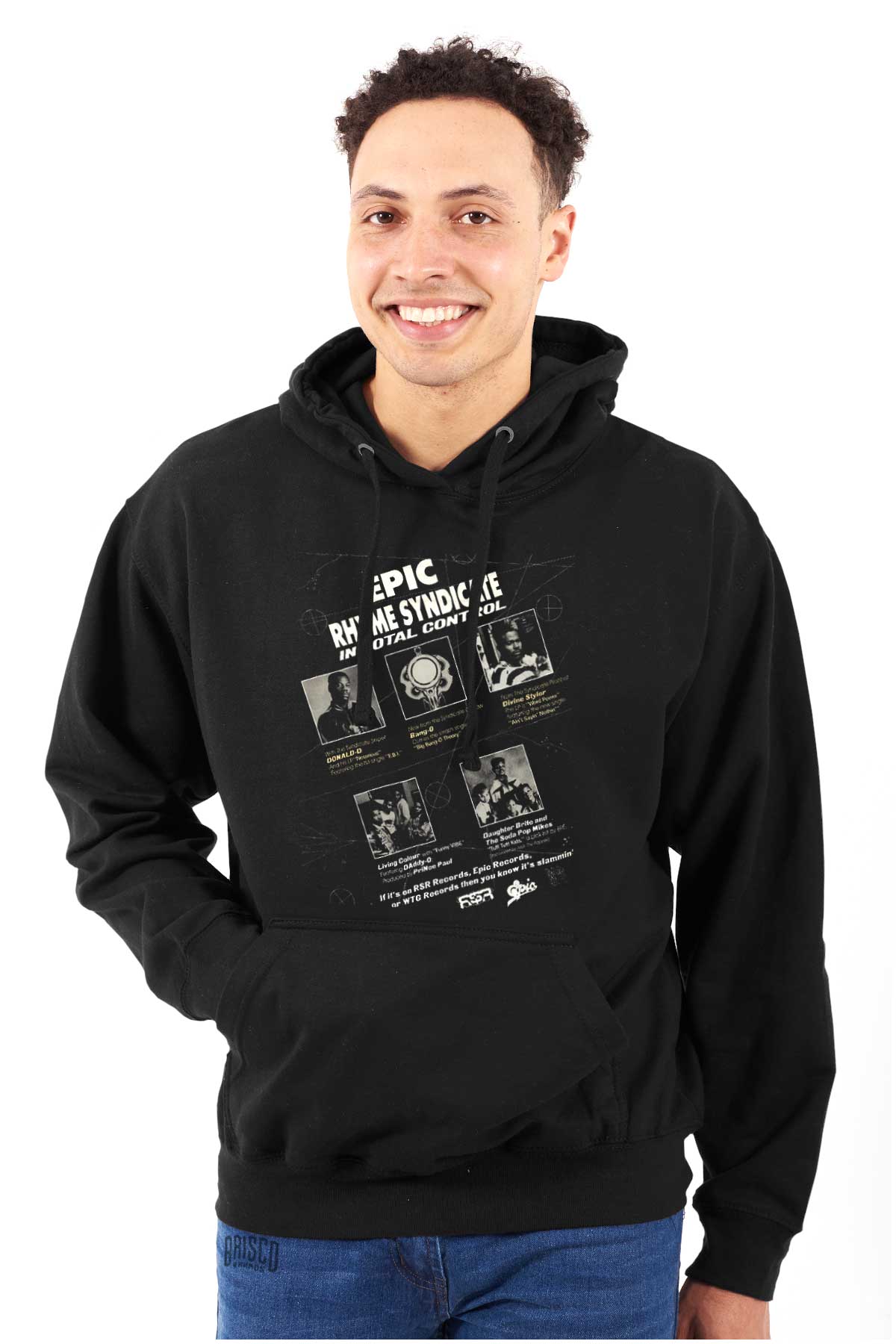 A powerful design that honors the influential "EPIC RHYME SYNDICATE" and its talented members. It showcases pictures of Donald D and his crew, reminding us of their impact on hip-hop culture.