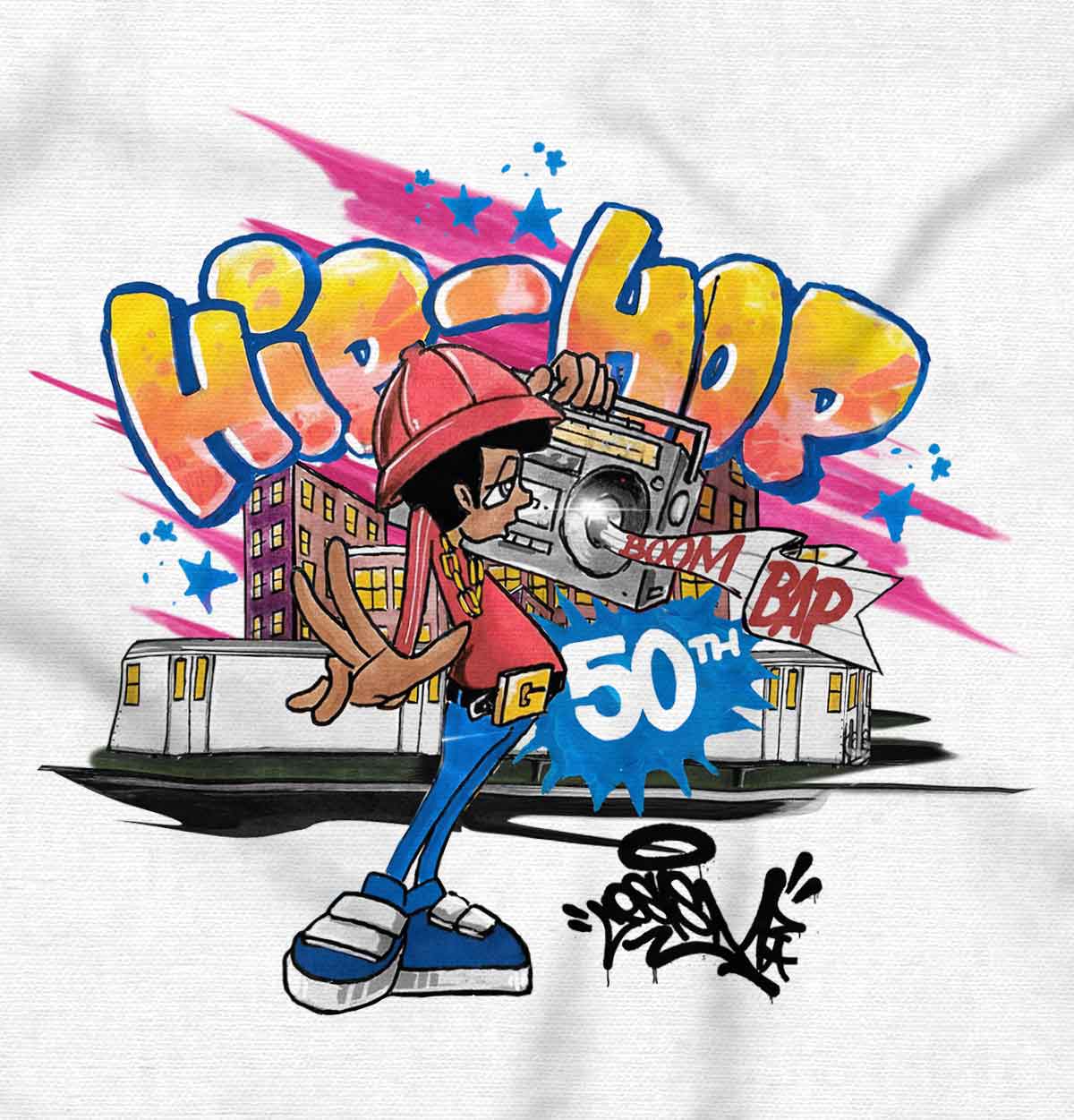 A vibrant graffiti artwork that embodies the energy and essence of hip-hop culture. Experience the heart and soul of the hip-hop scene through this visual explosion.