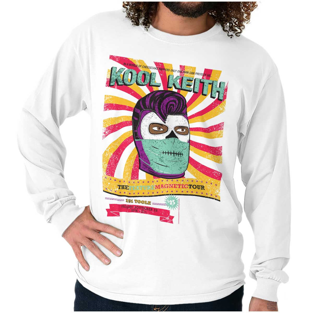 This image shows a Kool Keith Mask is a cool and unique accessory inspired by the Doctor, perfect for staying protected and fashionable during Kool Keith's "The Feature Magnetic Tour."