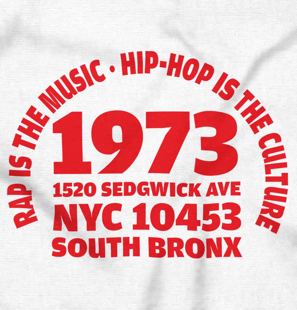 This image represents the start of Hip Hop in 1973 and honors 50 years of music, by mentioning the 1520 Sedwick Avenue address, the birthplace of Hip-Hop.