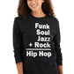 This design represents the coming together of different sounds to create the rhythm and soul of hip hop.