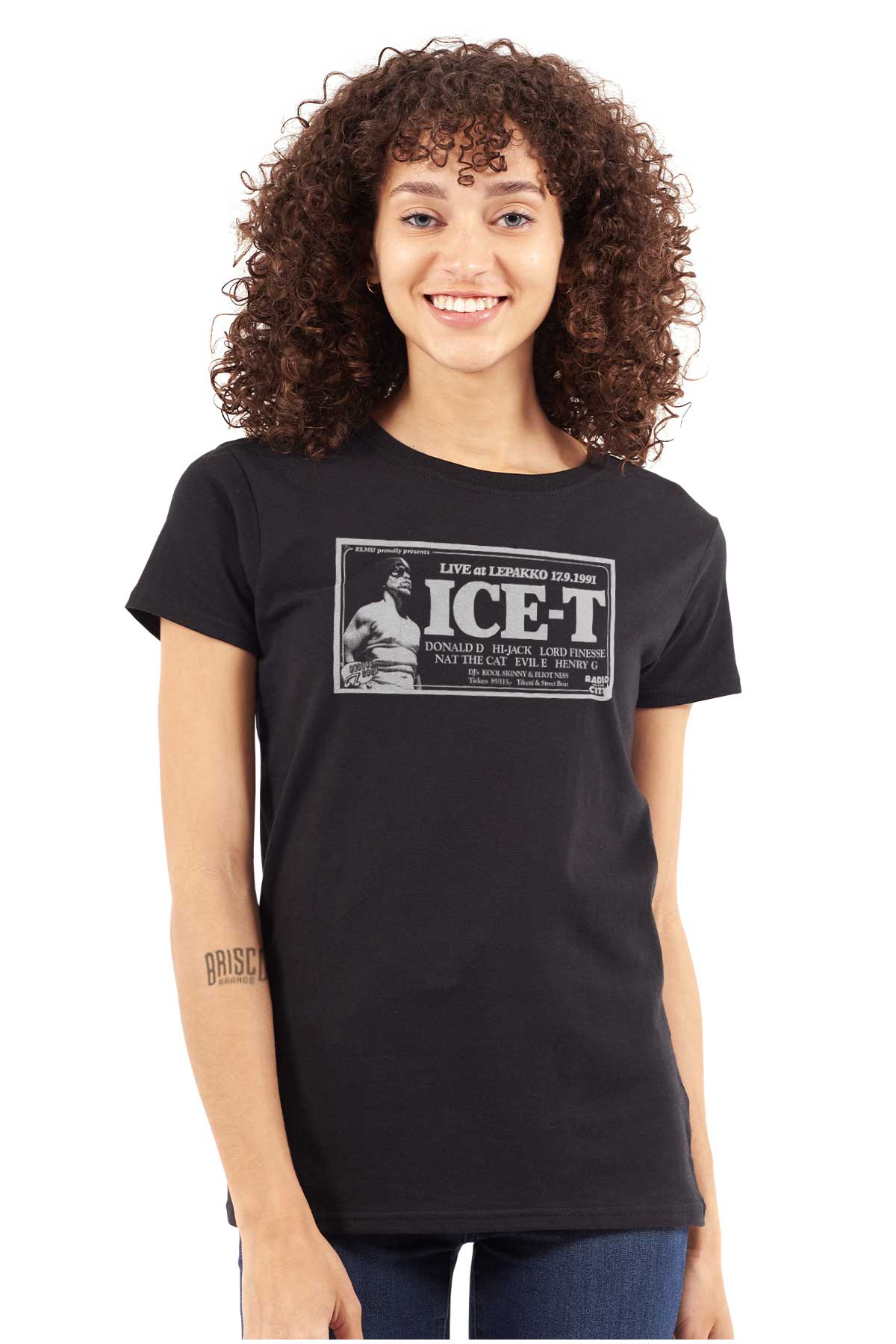 This design is a tribute to a 1991 concert with Ice-T, featuring a picture of him and celebrating the influential early '90s hip-hop era, perfect for showing appreciation to hip-hop pioneers.