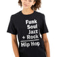 This design represents the coming together of different sounds to create the rhythm and soul of hip hop.