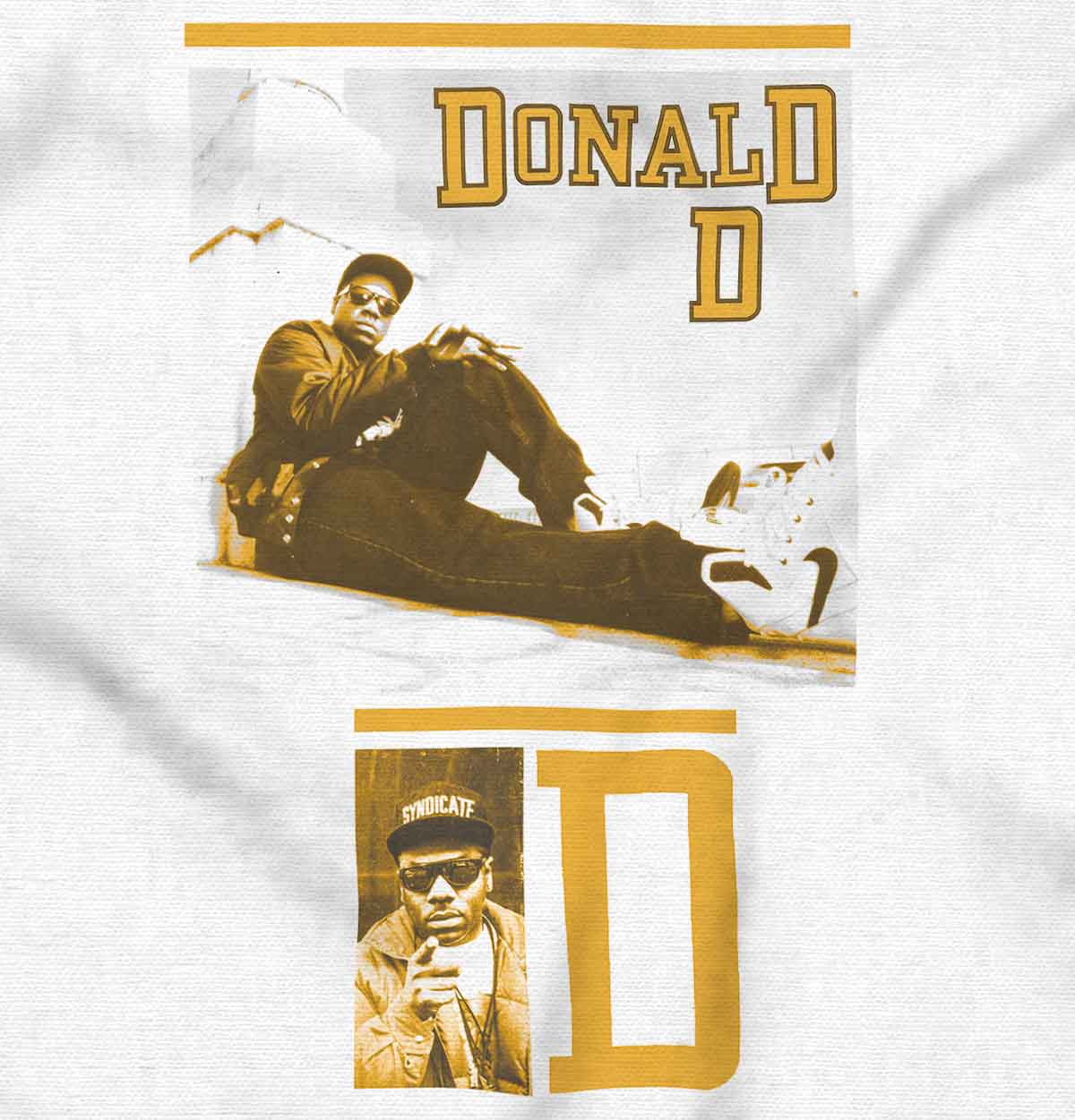 This design honors the influential hip-hop artist Donald D, showcasing his legendary artist, representing his legacy and embodying the energy and charisma of hip-hop.