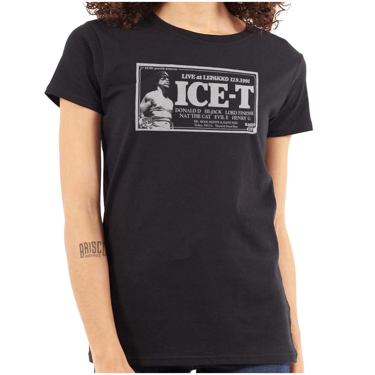 This design is a tribute to a 1991 concert with Ice-T, featuring a picture of him and celebrating the influential early '90s hip-hop era, perfect for showing appreciation to hip-hop pioneers.