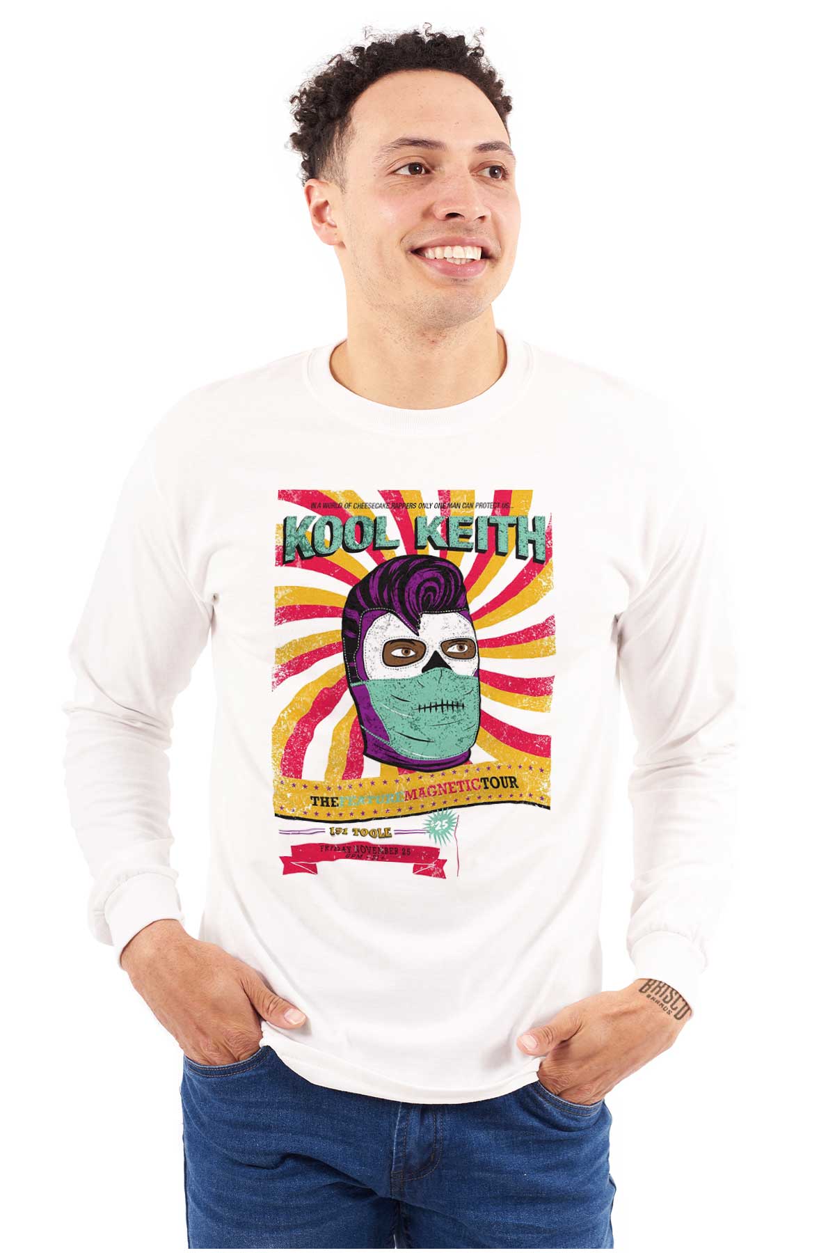 This image shows a Kool Keith Mask is a cool and unique accessory inspired by the Doctor, perfect for staying protected and fashionable during Kool Keith's "The Feature Magnetic Tour."