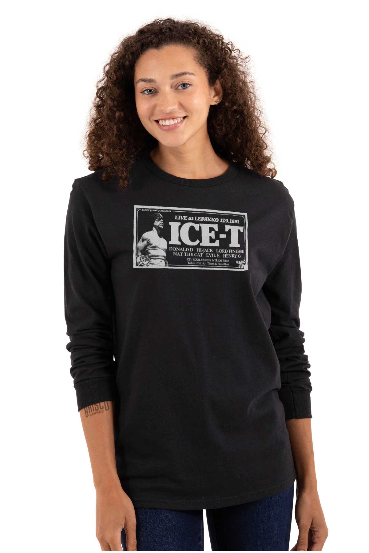 This design is a tribute to a 1991 concert with Ice-T, featuring a picture of him and celebrating the influential early '90s hip-hop era, perfect for showing appreciation to hip-hop pioneers.