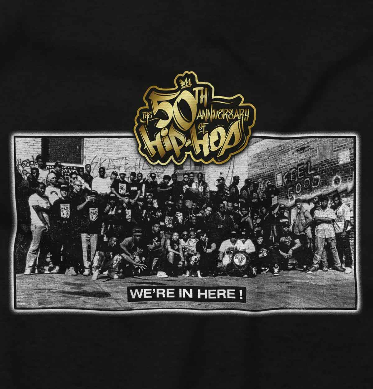 This image showcases the heartwarming bond within the hip-hop community on the streets. It celebrates the unity and positivity that hip-hop has brought to the world for 50 years. Feel inspired and share the love!