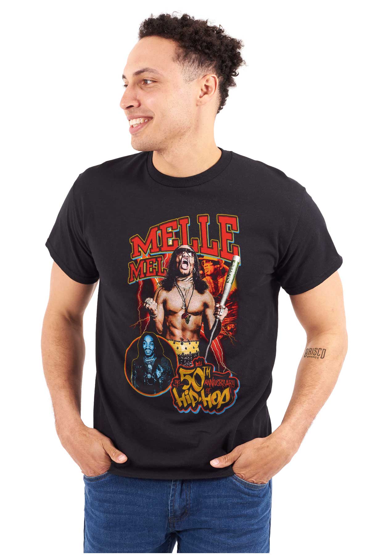 The Melle Mel design represents the influential and powerful figure who started hip hop, reminding us that it's a cultural movement that can't be confined, symbolizing the genre's strength and essence as we celebrate its 50th anniversary.