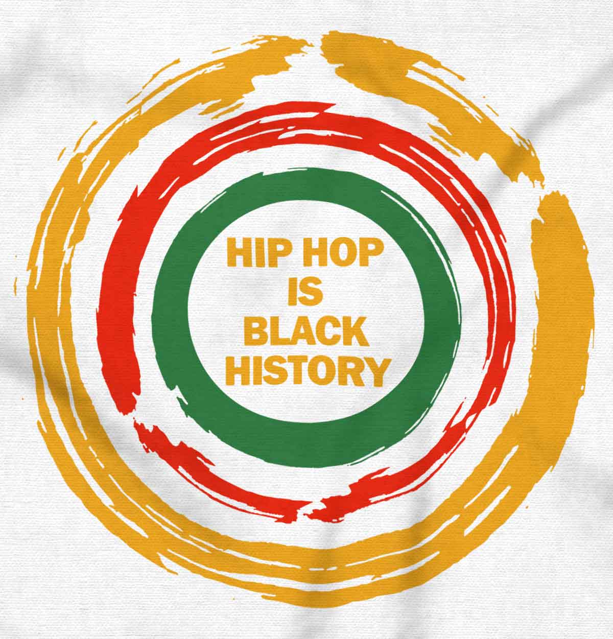 This artwork represents the rich history and significant contributions of African Americans in the form of Hip Hop. With its bold brush-painted rings, it emphasizes the deep impact of African-American culture.