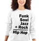 This design represents the coming together of different sounds to create the rhythm and soul of hip hop.