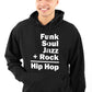 This design represents the coming together of different sounds to create the rhythm and soul of hip hop.