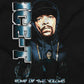 This image features the Pump Up The Volume Shirt, which showcases a hip-hop theme. It includes a picture of the OG ICE-T wearing his iconic beanie with his name on it.