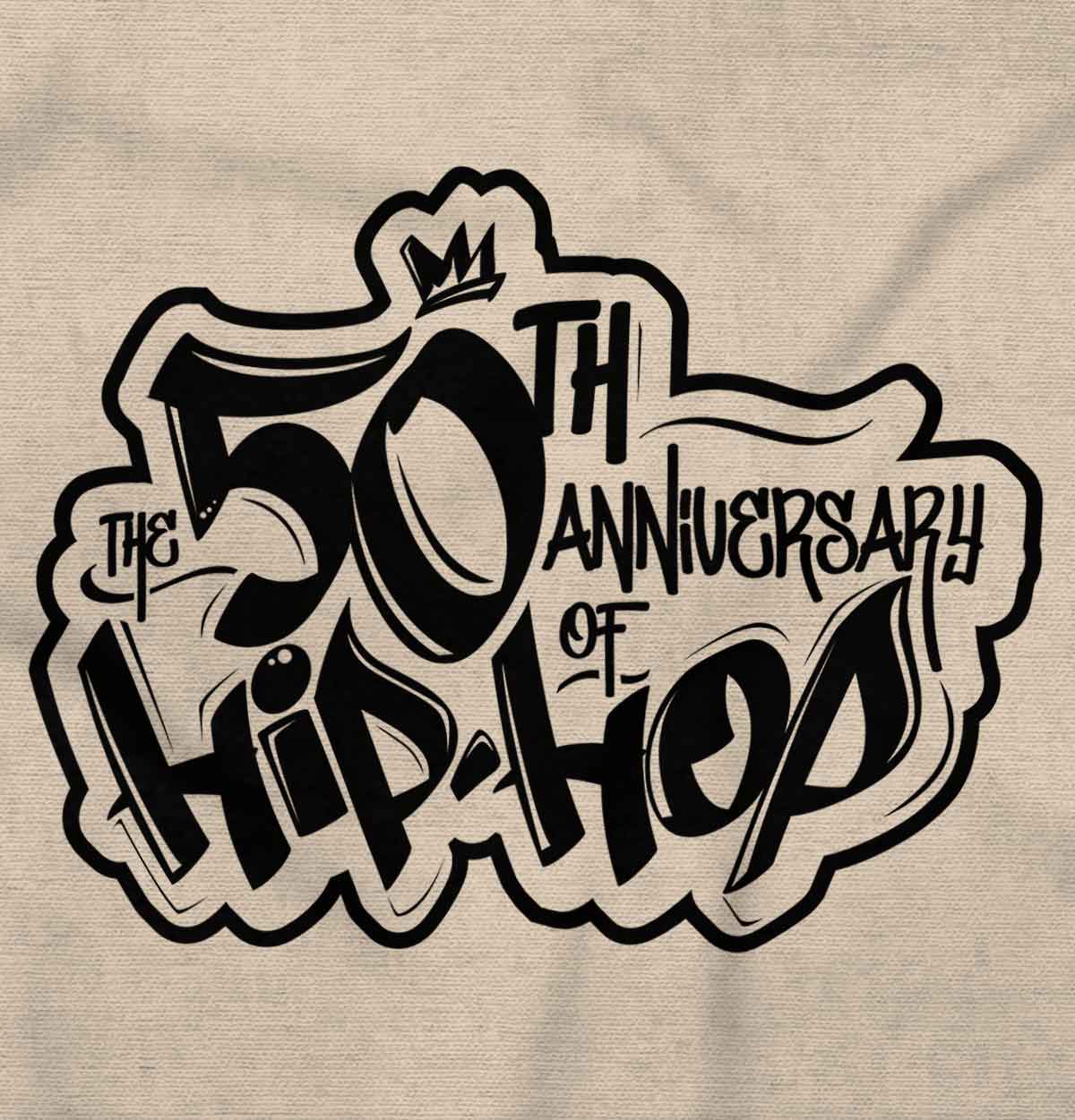 This image celebrates the 50th anniversary of hip-hop and pays tribute to its pioneers, showcasing the culture and power of rap music that has been a part of our lives since 1973 and will continue to thrive.