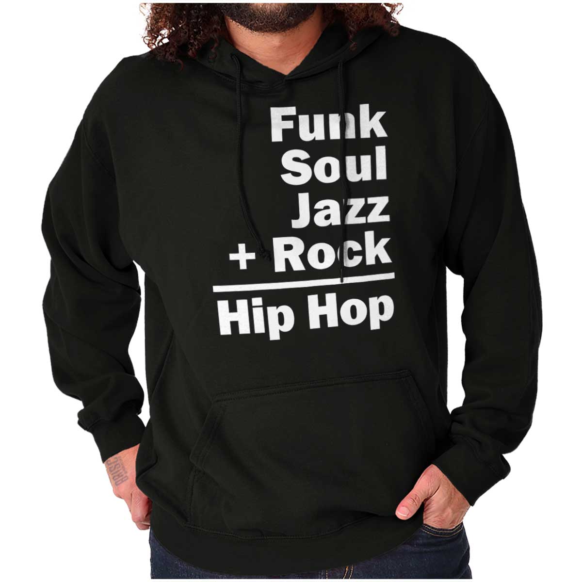 This design represents the coming together of different sounds to create the rhythm and soul of hip hop.