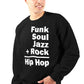 This design represents the coming together of different sounds to create the rhythm and soul of hip hop.