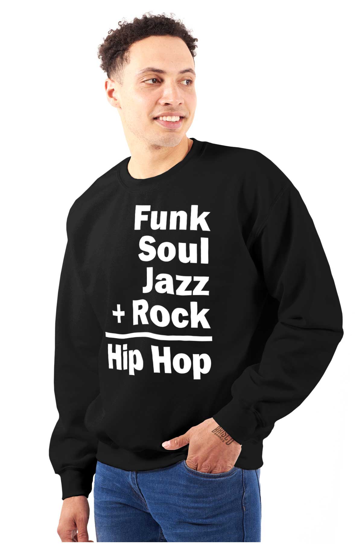 This design represents the coming together of different sounds to create the rhythm and soul of hip hop.