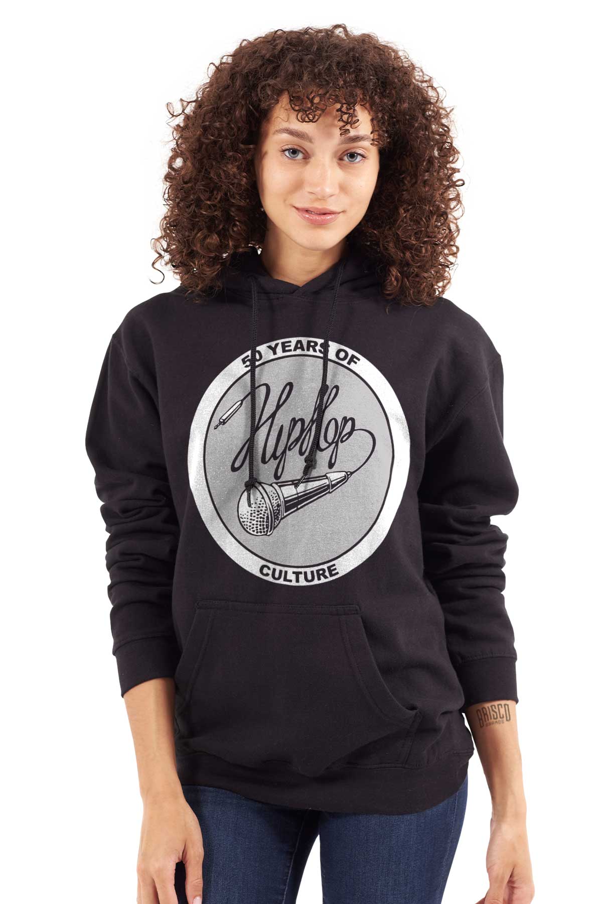 This design honors hip-hop culture and its 50-year legacy with a mic and wire writing hip hop with it, embodying its creativity and strength, allowing you to express hip-hop as a way of life.