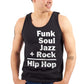 This design represents the coming together of different sounds to create the rhythm and soul of hip hop.