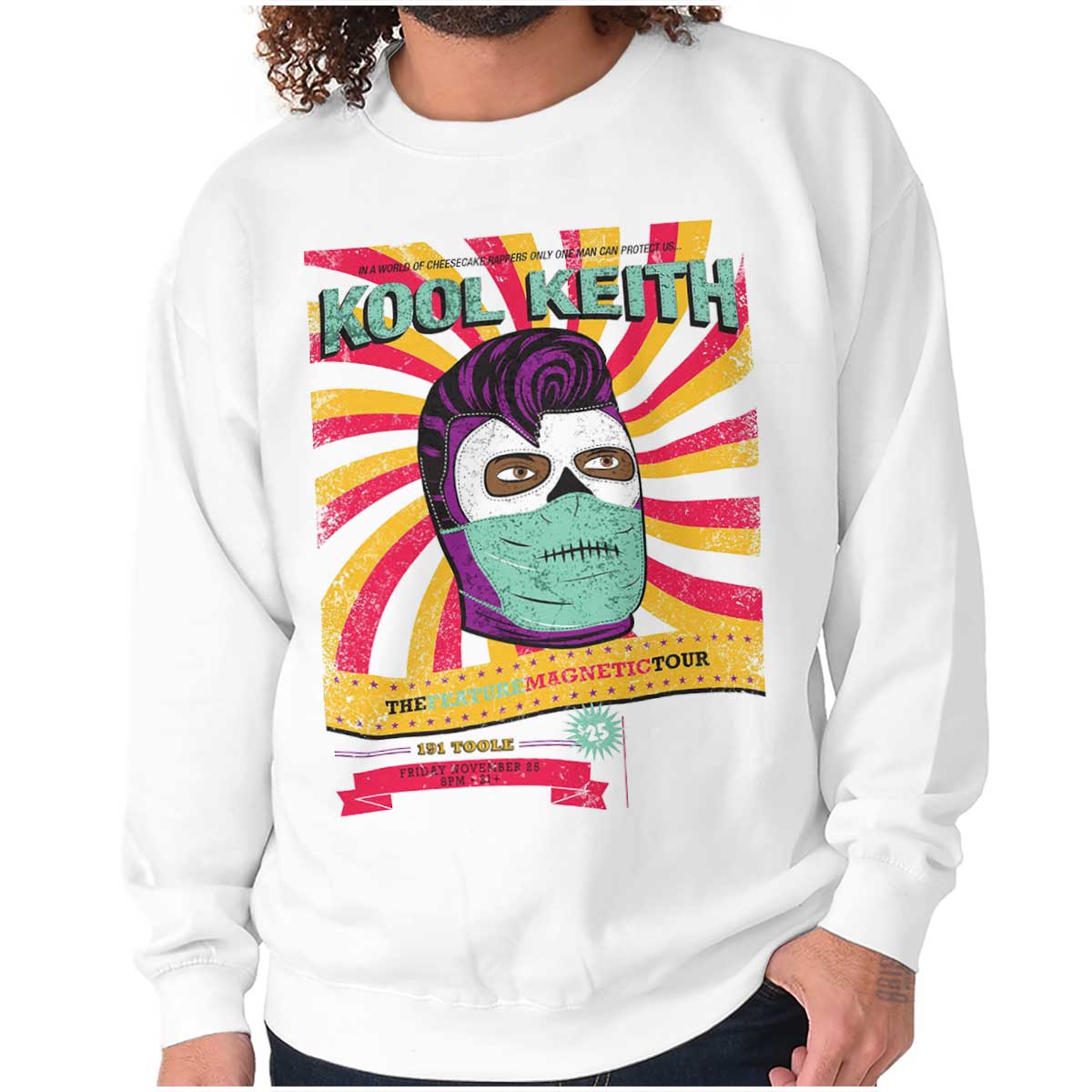 This image shows a Kool Keith Mask is a cool and unique accessory inspired by the Doctor, perfect for staying protected and fashionable during Kool Keith's "The Feature Magnetic Tour."