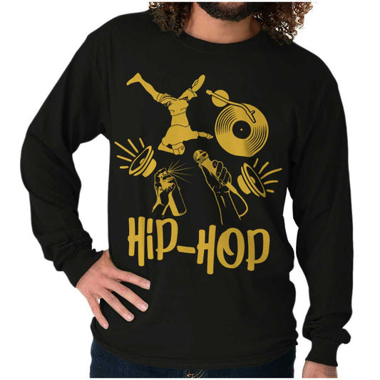 This artwork represents the essence and history of hip-hop culture through visual symbols and a dignified vibe.